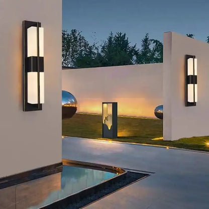 Modern black imitation marble led wall light garden sconce