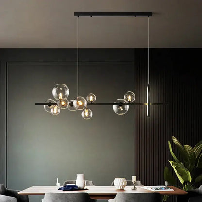 Modern black industrial glass pendant chandelier kitchen lighting