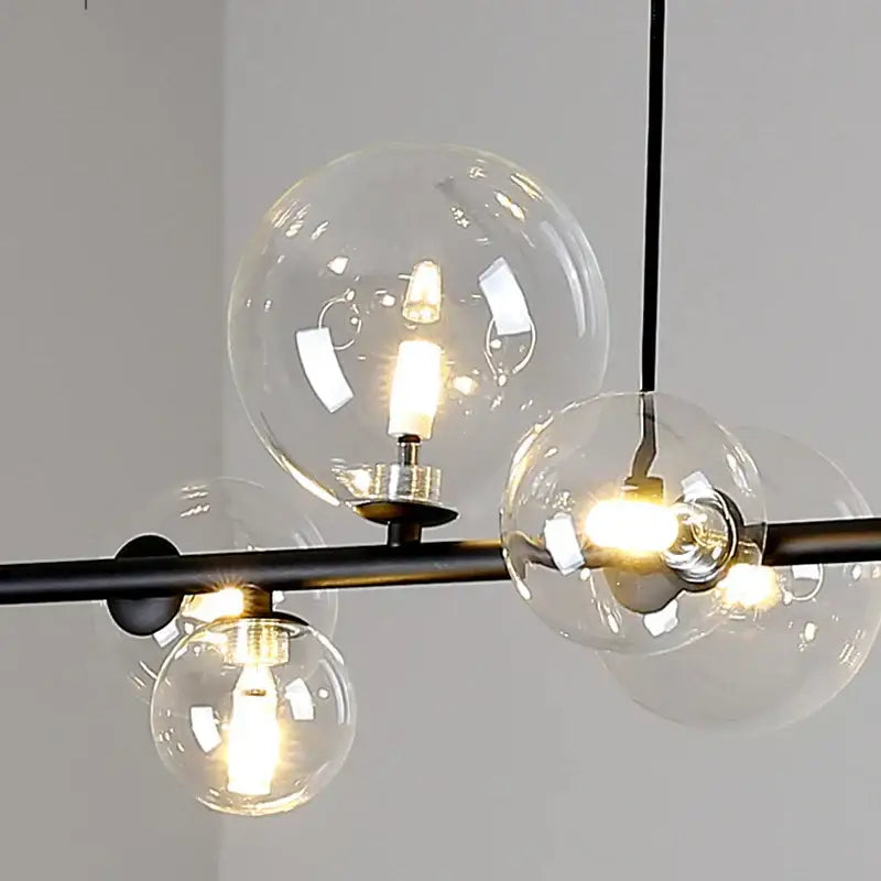 Modern black industrial glass pendant chandelier kitchen lighting