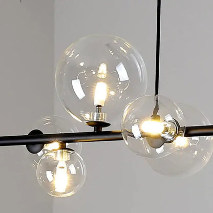 Modern black industrial glass pendant chandelier kitchen lighting