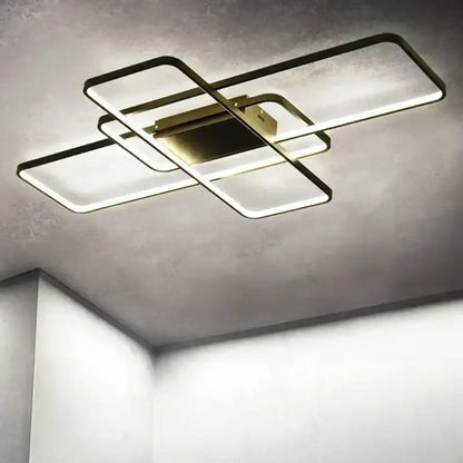 Modern black intersecting led ceiling light living room dimmable