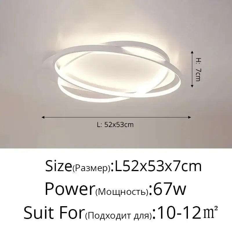 Modern black intersecting rectangular dimmable ceiling light