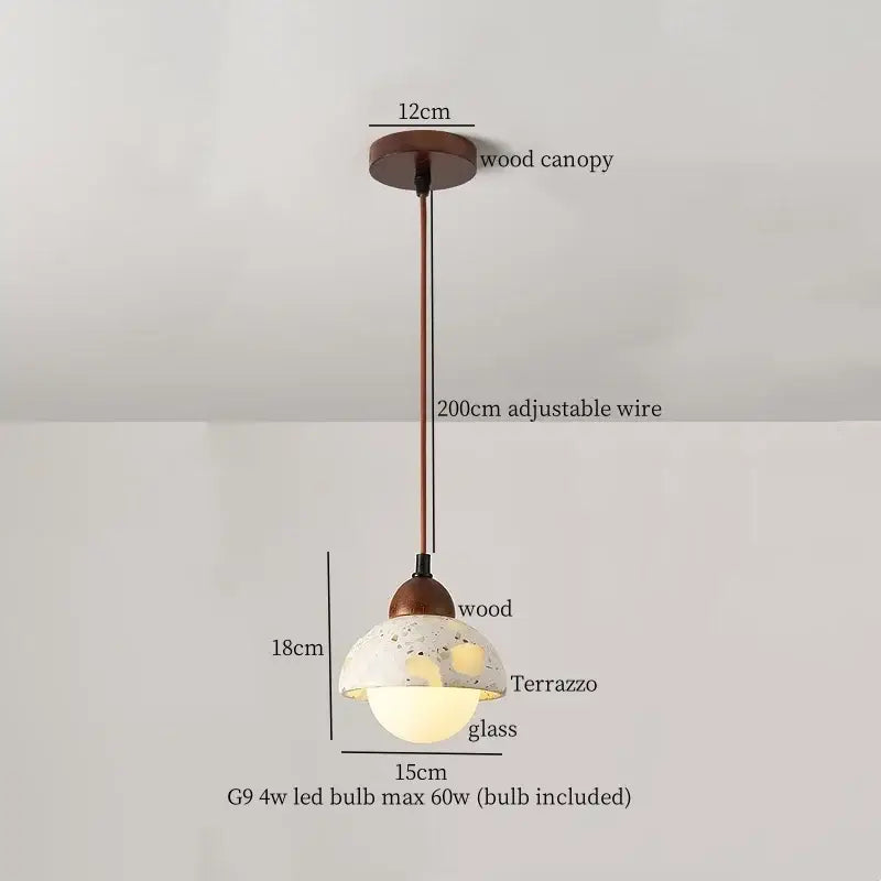 Modern black iron and white marble led pendant light kitchen hanging lamp