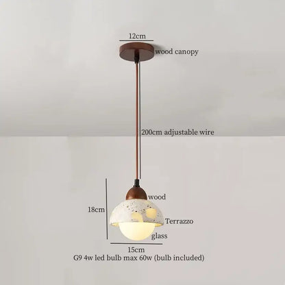 Modern black iron and white marble led pendant light kitchen hanging lamp