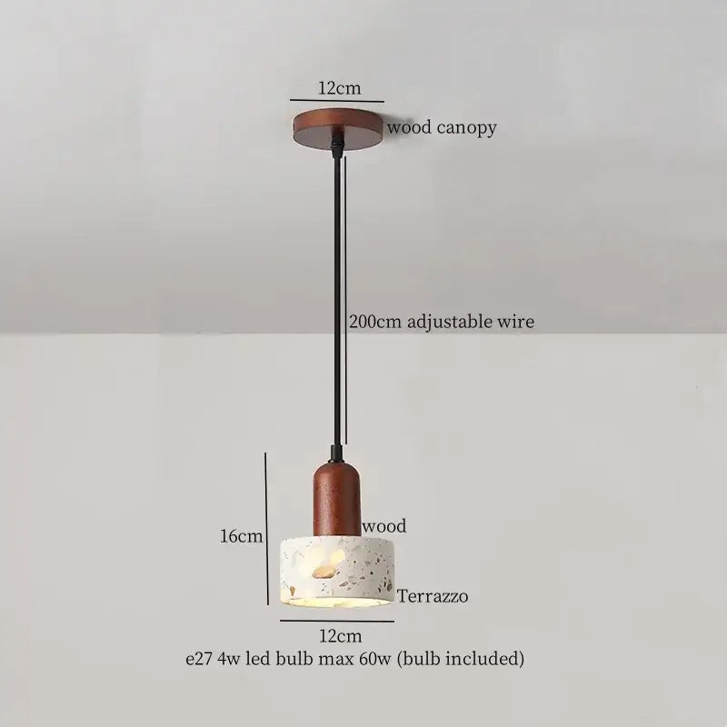 Modern black iron and white marble led pendant light kitchen hanging lamp