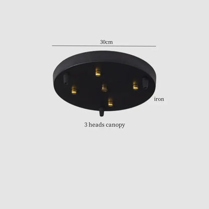 Modern black iron and white marble led pendant light kitchen hanging lamp