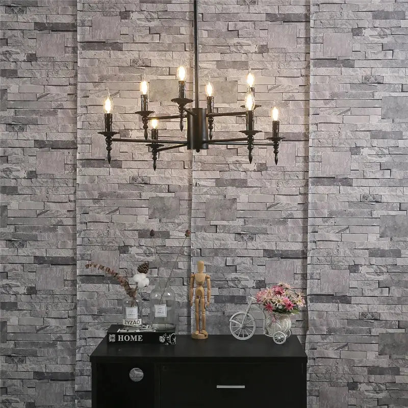 Modern black iron art led pendant chandelier for living room