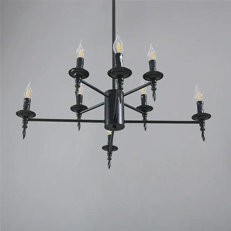 Modern black iron art led pendant chandelier for living room