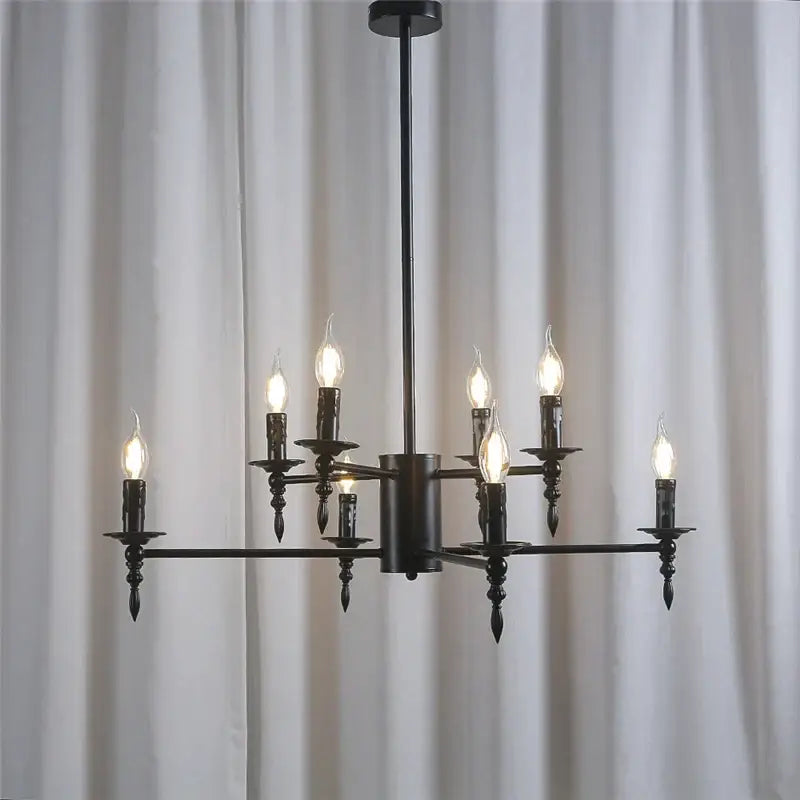 Modern black iron art led pendant chandelier for living room