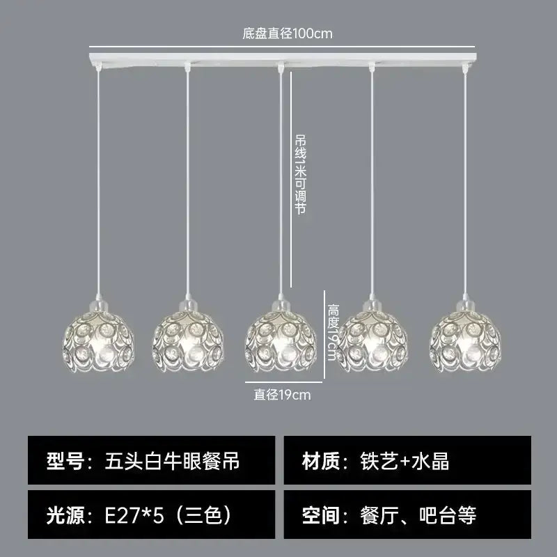 Modern black iron cage pendant lamp kitchen island lighting