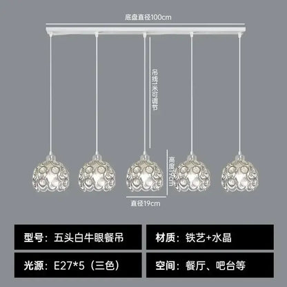 Modern black iron cage pendant lamp kitchen island lighting