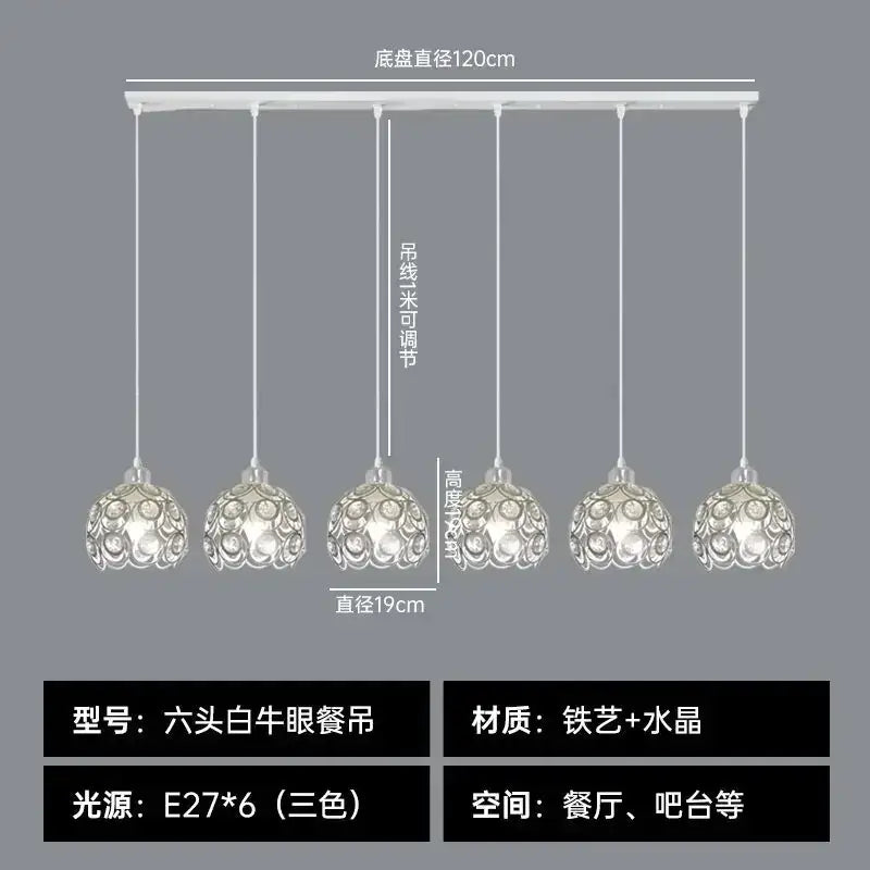 Modern black iron cage pendant lamp kitchen island lighting