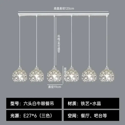 Modern black iron cage pendant lamp kitchen island lighting