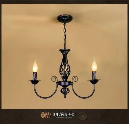DecorBites™ Modern Black Iron Chandelier for Living Room