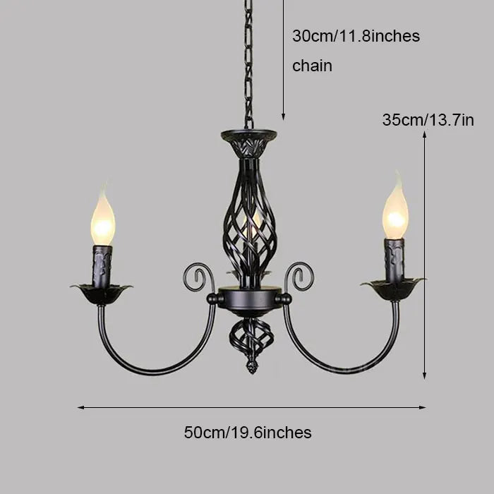 DecorBites™ Modern Black Iron Chandelier for Living Room