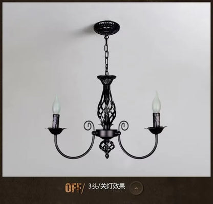 DecorBites™ Modern Black Iron Chandelier for Living Room