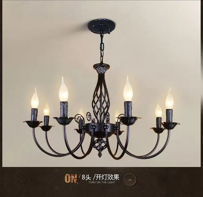 DecorBites™ Modern Black Iron Chandelier for Living Room
