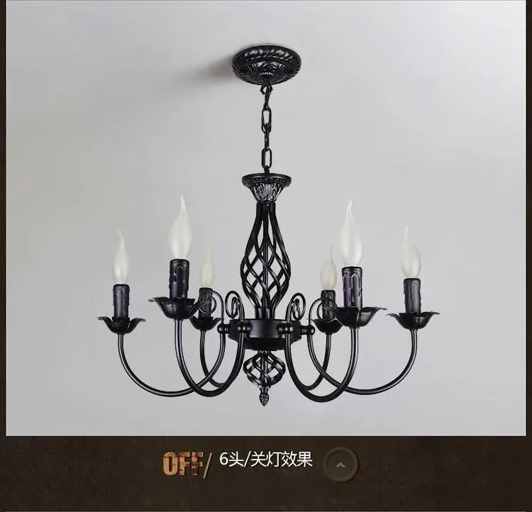 DecorBites™ Modern Black Iron Chandelier for Living Room