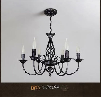 DecorBites™ Modern Black Iron Chandelier for Living Room