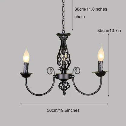 DecorBites™ Modern Black Iron Chandelier for Living Room