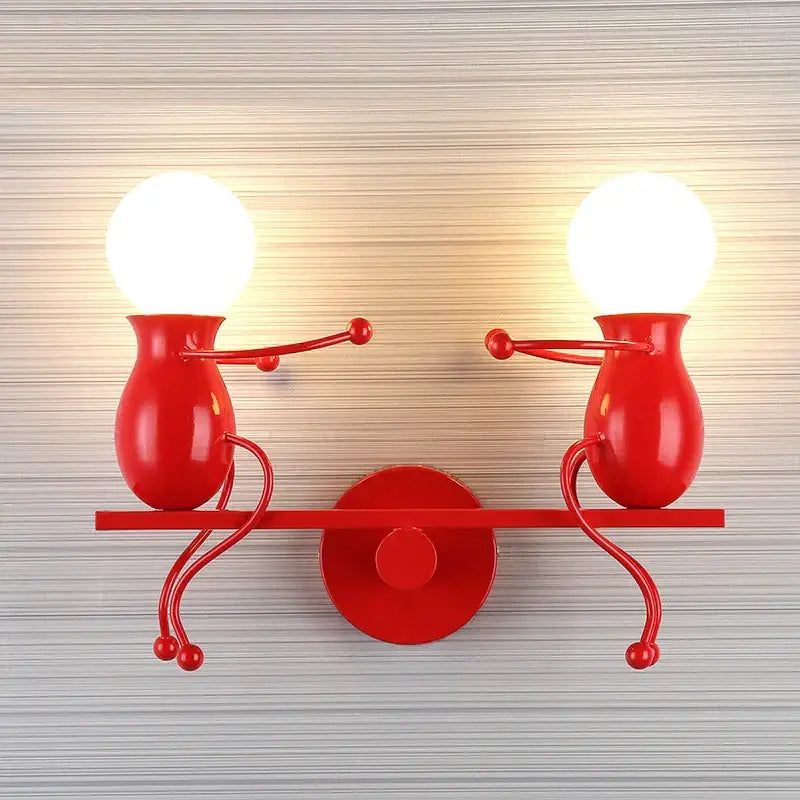 Modern black iron creative led wall sconce bedroom art decor