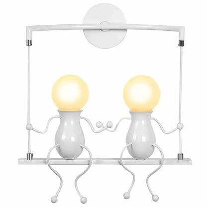 Modern black iron creative led wall sconce bedroom art decor