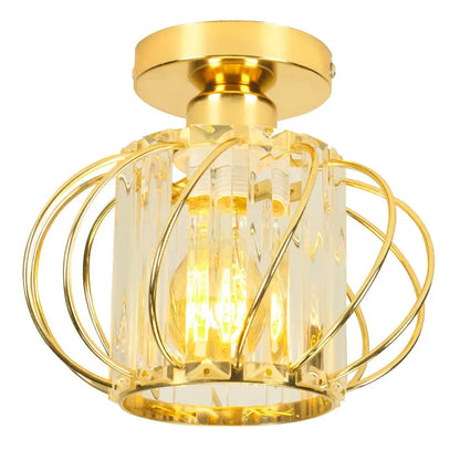 Modern black iron round crystal ceiling chandelier dining room light