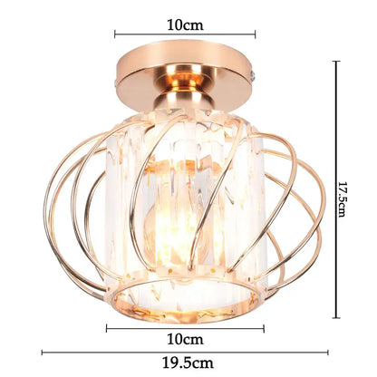 Modern black iron round crystal ceiling chandelier dining room light