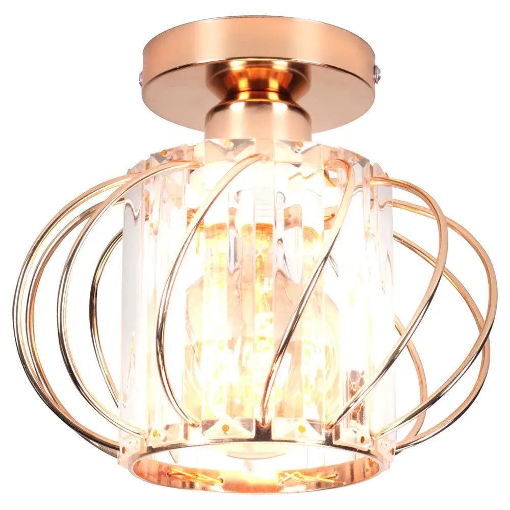 Modern black iron round crystal ceiling chandelier dining room light