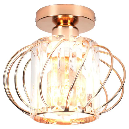 Modern black iron round crystal ceiling chandelier dining room light