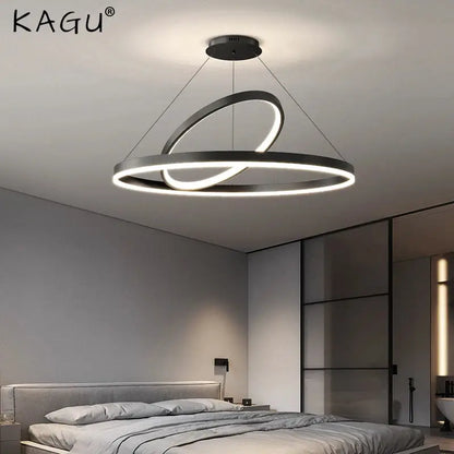 Modern black irregular ceiling chandelier living room led light