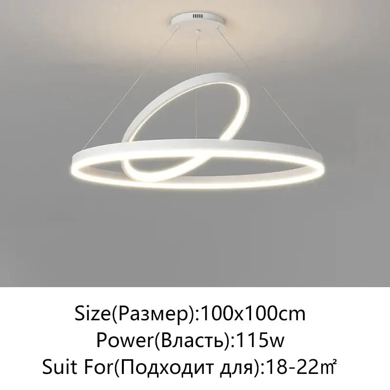 Modern black irregular ceiling chandelier living room led light
