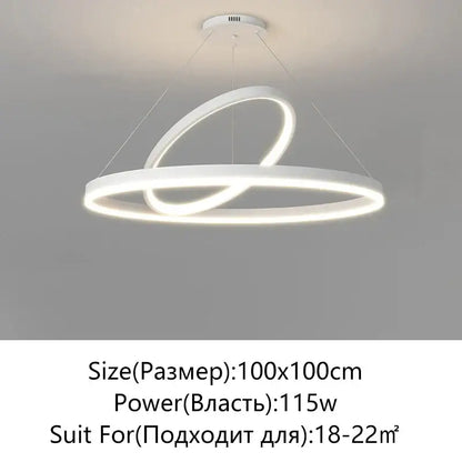 Modern black irregular ceiling chandelier living room led light