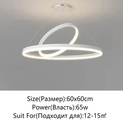 Modern black irregular ceiling chandelier living room led light