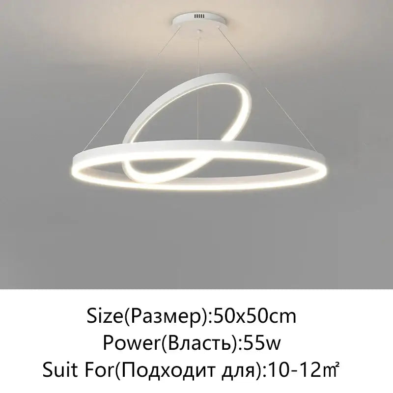 Modern black irregular ceiling chandelier living room led light