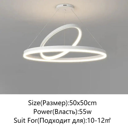 Modern black irregular ceiling chandelier living room led light