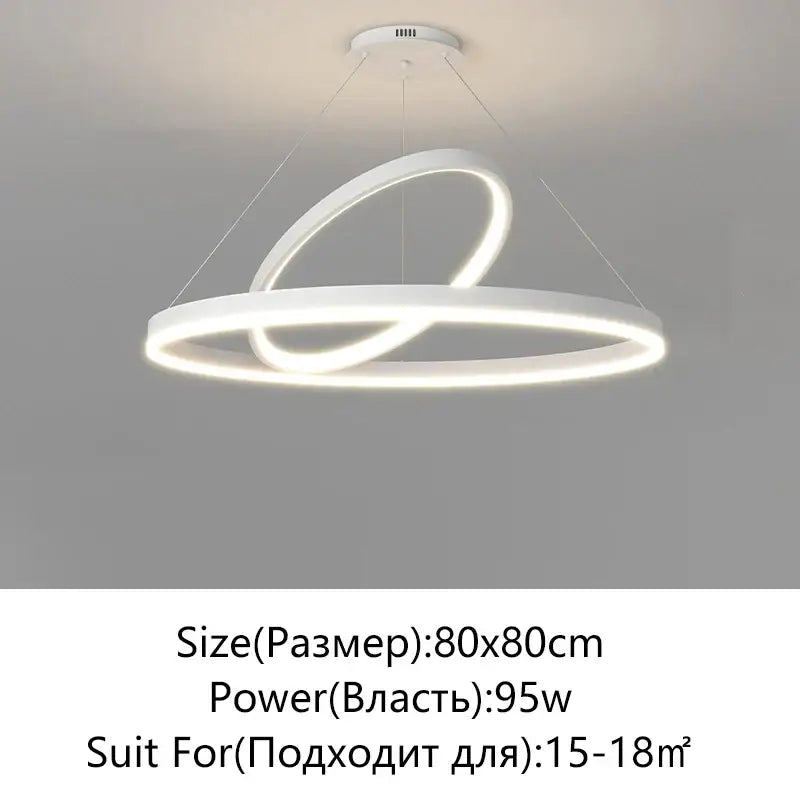 Modern black irregular ceiling chandelier living room led light