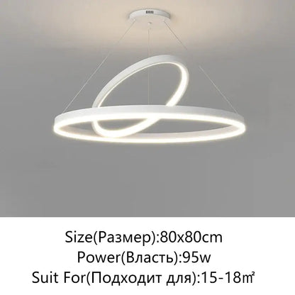 Modern black irregular ceiling chandelier living room led light