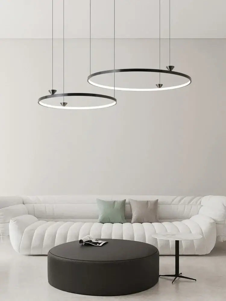 Modern black italian style annular pendant lamp for dining room