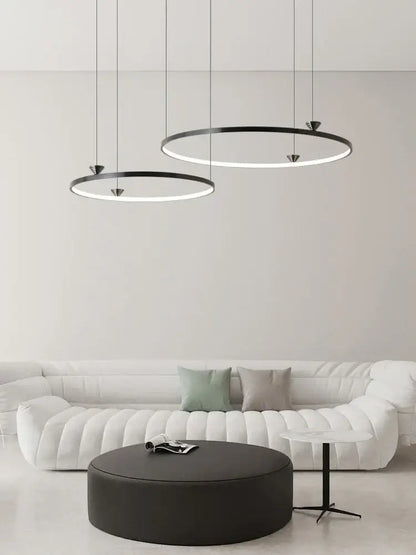 Modern black italian style annular pendant lamp for dining room