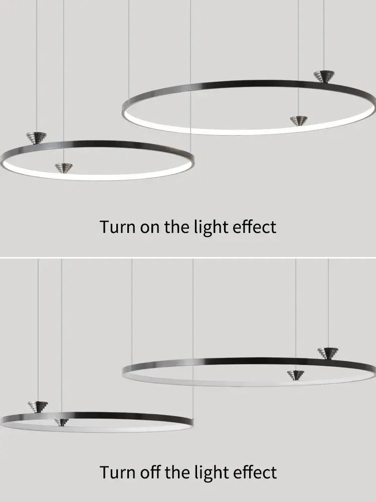 Modern black italian style annular pendant lamp for dining room
