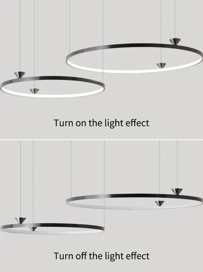 Modern black italian style annular pendant lamp for dining room