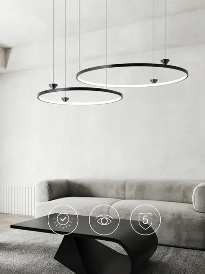 Modern black italian style annular pendant lamp for dining room