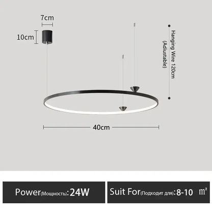 Modern black italian style led pendant light for living room