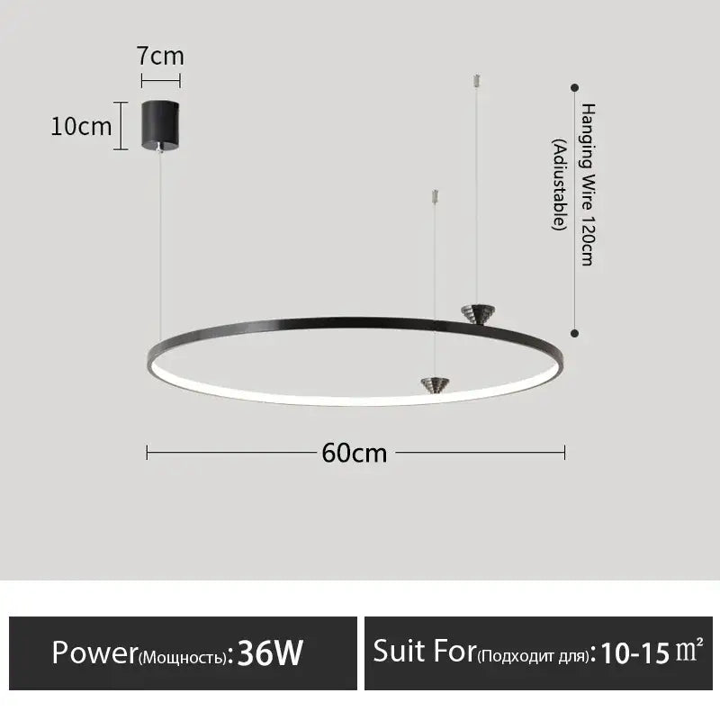 Modern black italian style led pendant light for living room