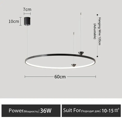 Modern black italian style led pendant light for living room