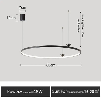 Modern black italian style led pendant light for living room