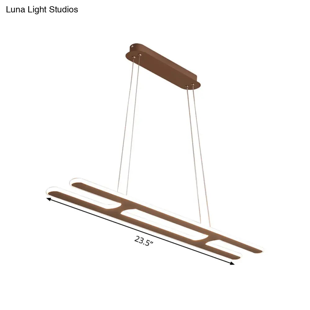 DecorBites™ Modern Black Ladder Pendant Light - LED Acrylic Island Lighting in Warm/White Light - 23.5"/31.5"/39" Width