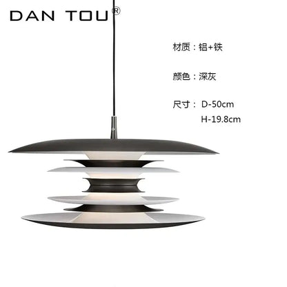 Modern black layered iron art flying pendant light dining room