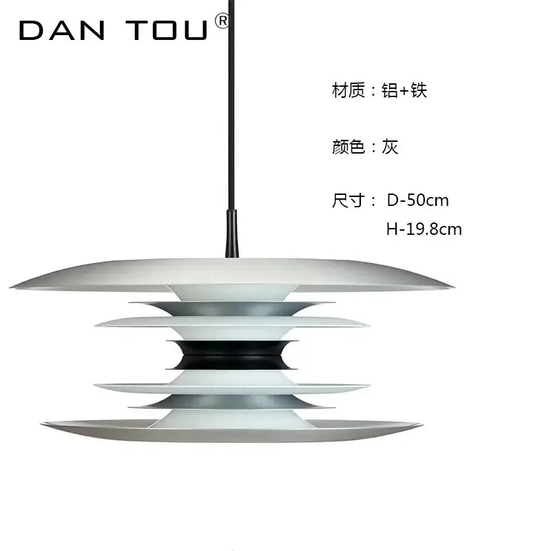 Modern black layered iron art flying pendant light dining room